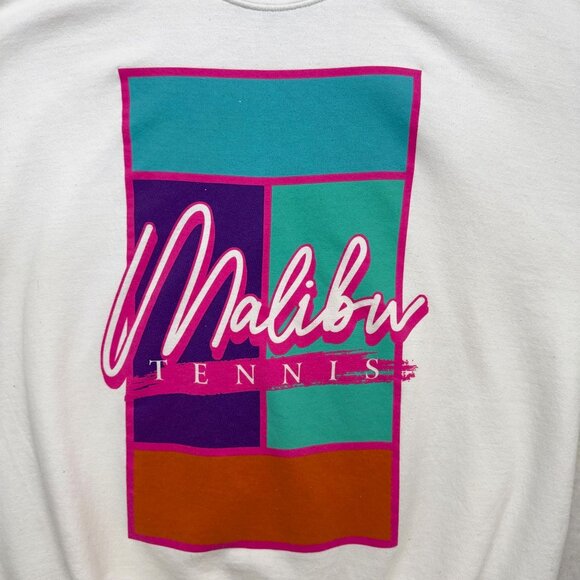 Malibu Barbie Tennis Sweatshirt Womens XL Colorful Sportswear Crewneck Sweater - Picture 3 of 7